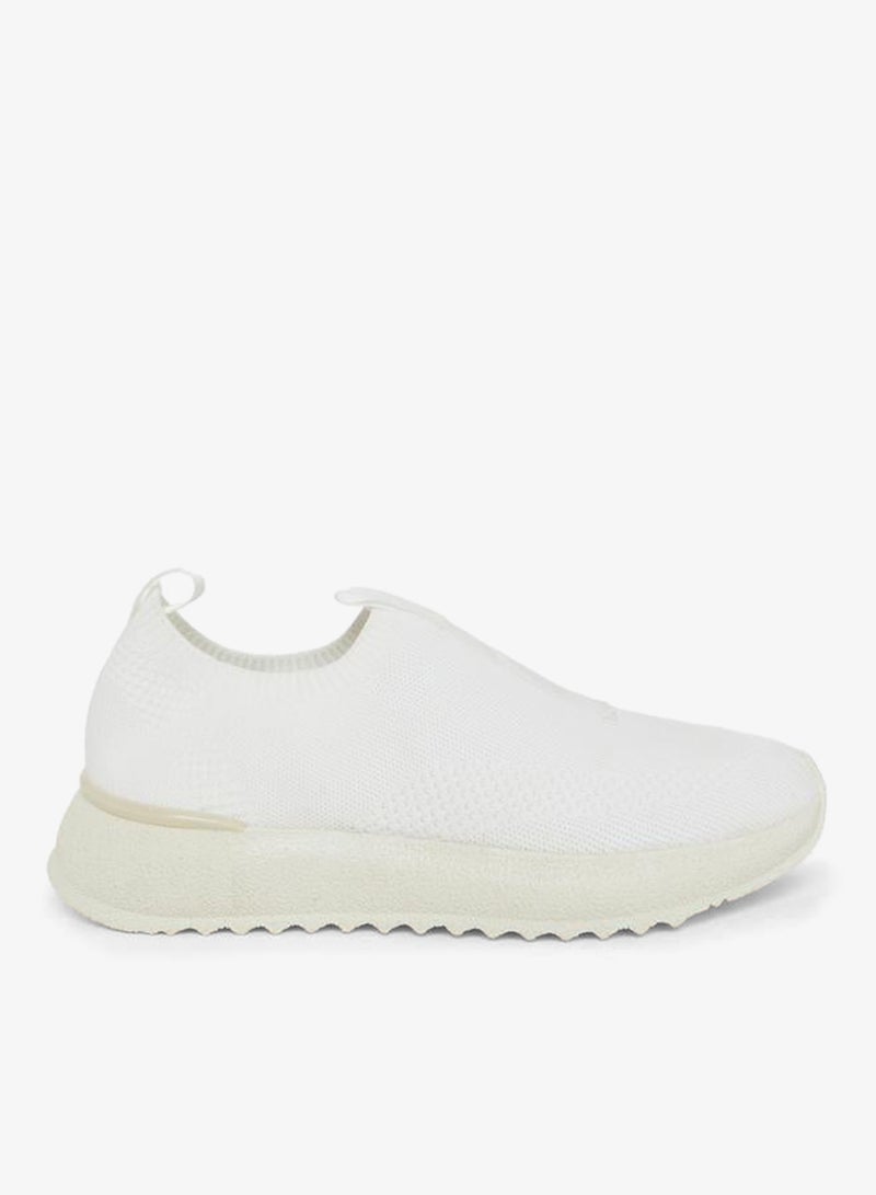 Styli White Textile Slip-On Sneakers - Image 1